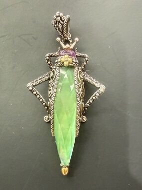 Barbara Bixby Sterling & 18K Gemstone Grasshopper Enhancer